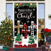 Aperturee - Sparkle Cross Tree Black Night Christmas Door Cover